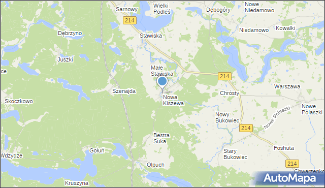 mapa Nowa Kiszewa, Nowa Kiszewa na mapie Targeo